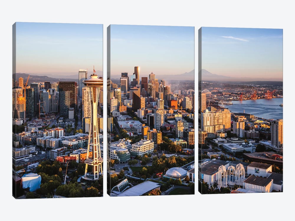 Space Needle And Skyline, Seattle by Matteo Colombo 3-piece Canvas Artwork