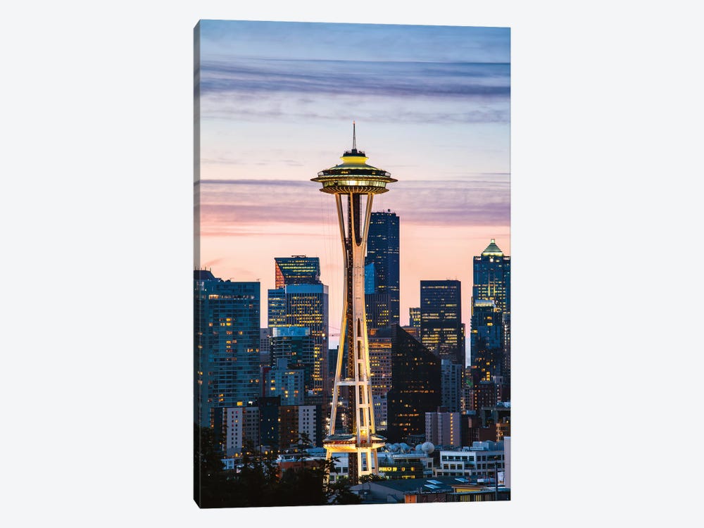 The Space Needle And Skyline At Dawn, Seattle, USA I by Matteo Colombo 1-piece Canvas Artwork