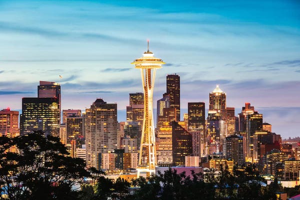 The Space Needle And Skyline At Dawn, Seattle, USA II