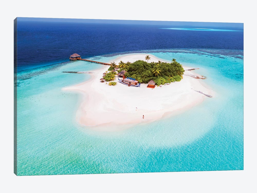 Tropical Island In The Maldives 1-piece Canvas Artwork