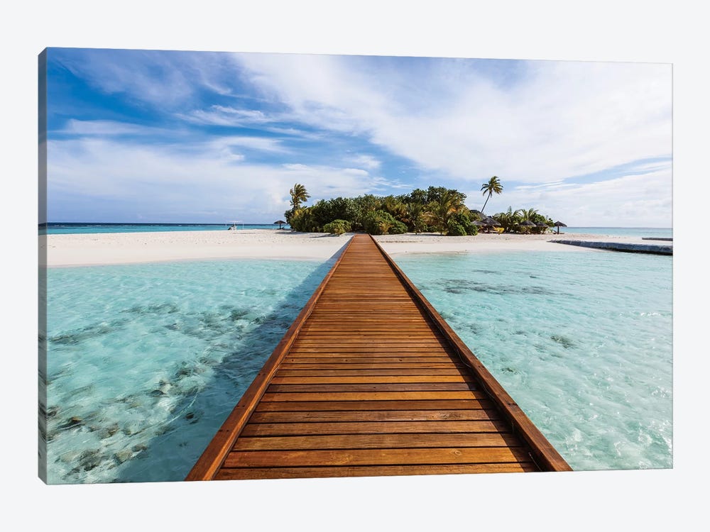 Wooden Jetty To A Tropical Island, Maldives by Matteo Colombo 1-piece Art Print