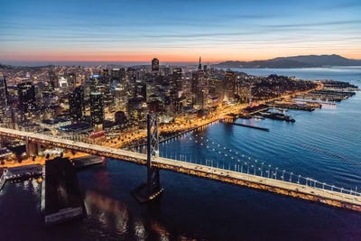Aerial Of Downtown San Francisco At Dusk by Matteo Colombo canvas print