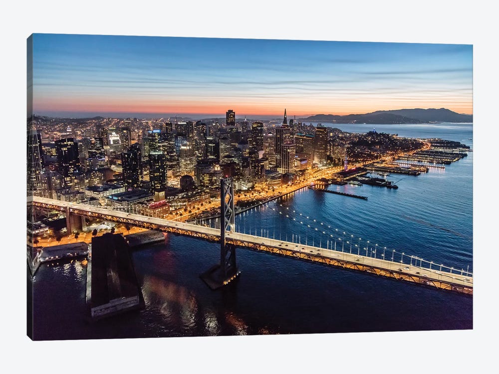 Aerial Of Downtown San Francisco At Dusk by Matteo Colombo 1-piece Canvas Artwork