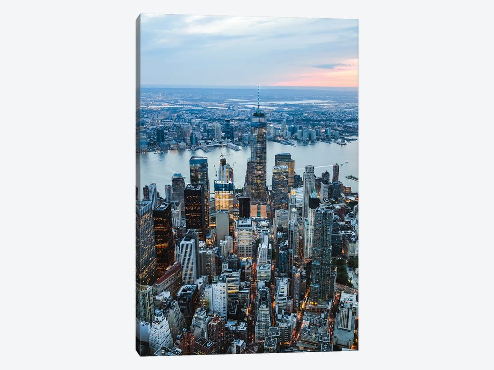 Aerial Of Manhattan At Sunset, New York by Matteo Colombo 1-piece Canvas Print