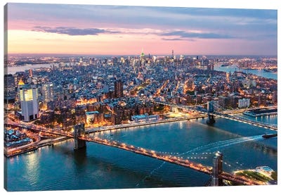 Aerial Of Midtown Manhattan Canvas Art Print - New York City Skylines