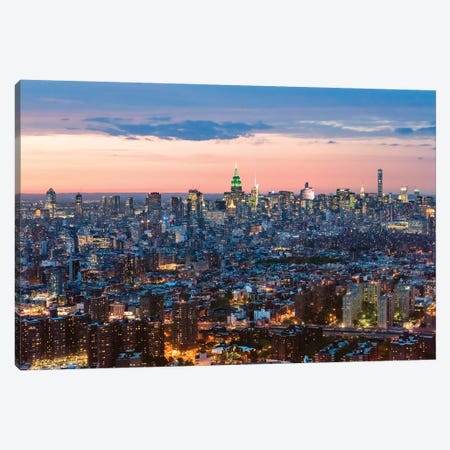 Aerial Of Midtown Manhattan At Dusk Canvas Print #TEO336} by Matteo Colombo Art Print