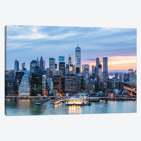 Aerial Of World Trade Center And Manhattan Canvas Print #TEO339} by Matteo Colombo Canvas Art