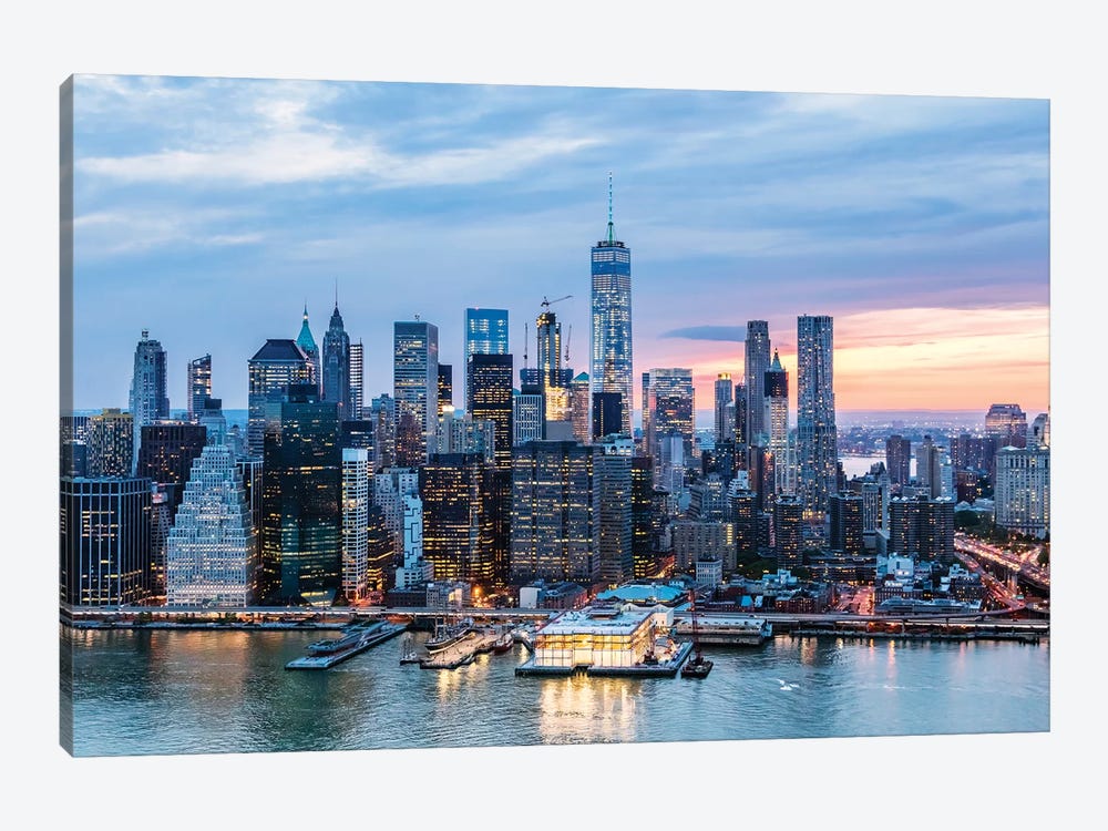 Aerial Of World Trade Center And Manhattan by Matteo Colombo 1-piece Canvas Art