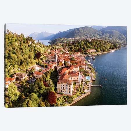 Aerial View Of Bellagio, Lake Como, Italy Canvas Print #TEO340} by Matteo Colombo Canvas Print
