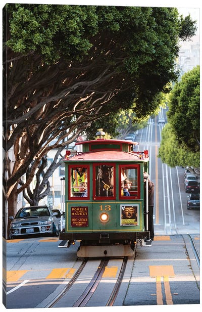 Cable Car, San Francisco Canvas Art Print - California Art