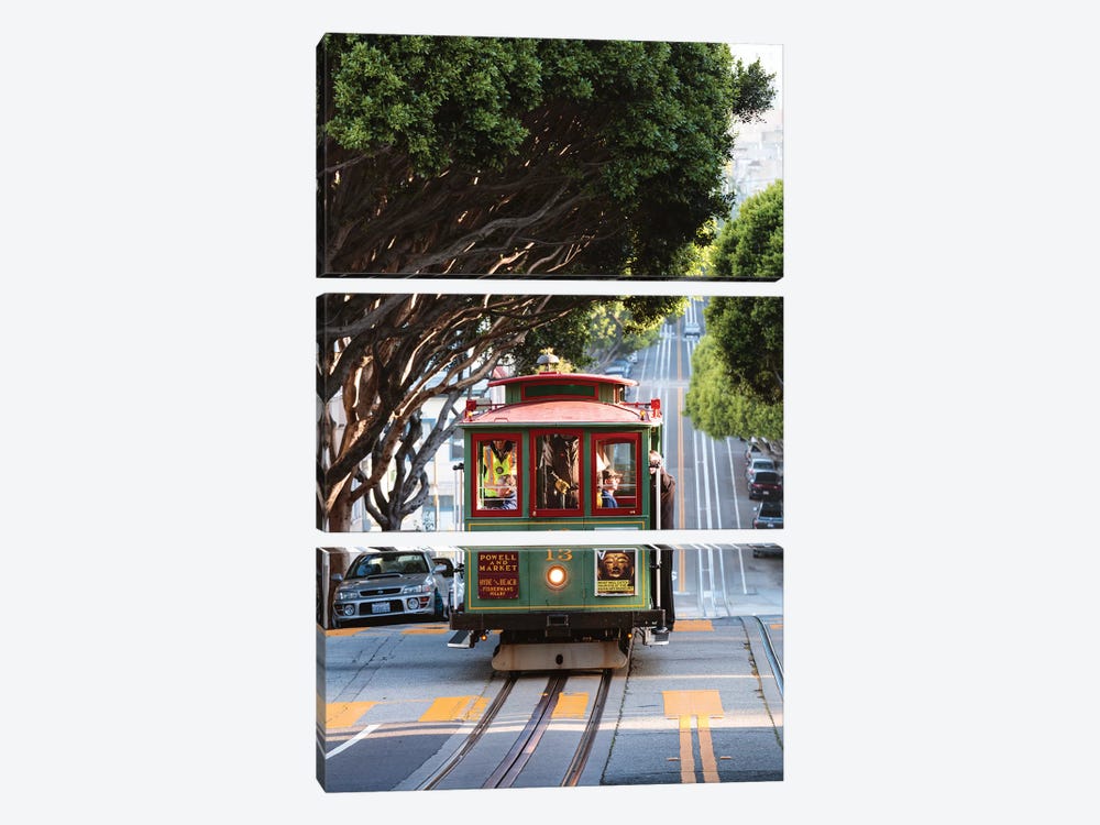 Cable Car, San Francisco by Matteo Colombo 3-piece Canvas Wall Art