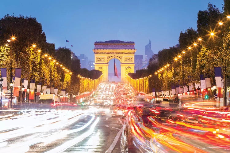 Champs Elysees At Night, Paris