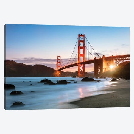 Dawn At The Golden Gate Canvas Print #TEO366} by Matteo Colombo Canvas Art