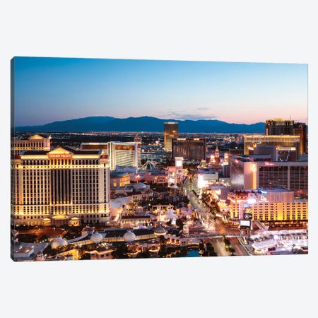 Dawn Over The Strip, Las Vegas Canvas Print #TEO367} by Matteo Colombo Canvas Art
