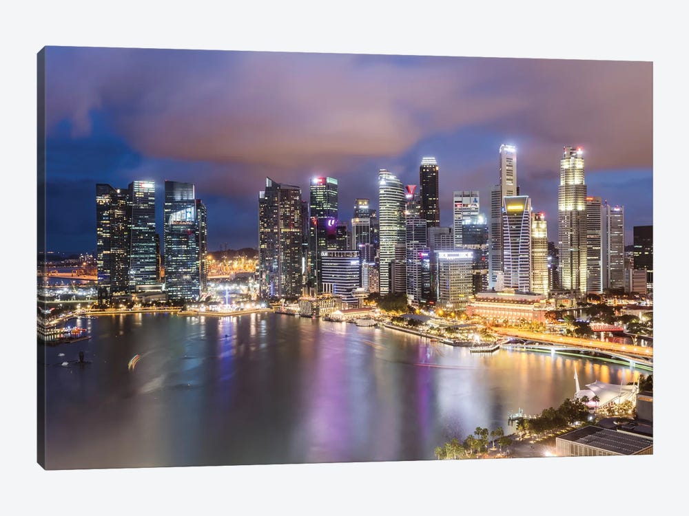 Financial District At Dusk, Singapore by Matteo Colombo 1-piece Canvas Artwork
