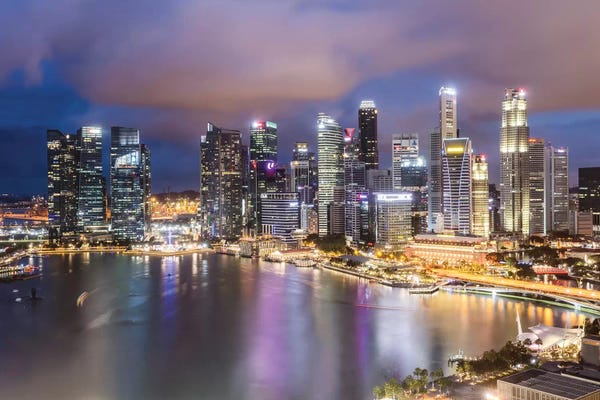 Singapore: Financial District At Dusk, Singapore by Matteo Colombo