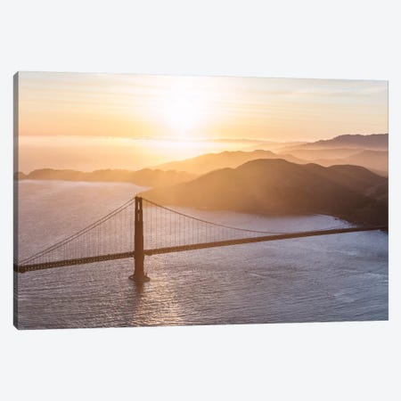 Golden Gate Bridge At Sunset Canvas Print #TEO373} by Matteo Colombo Canvas Art