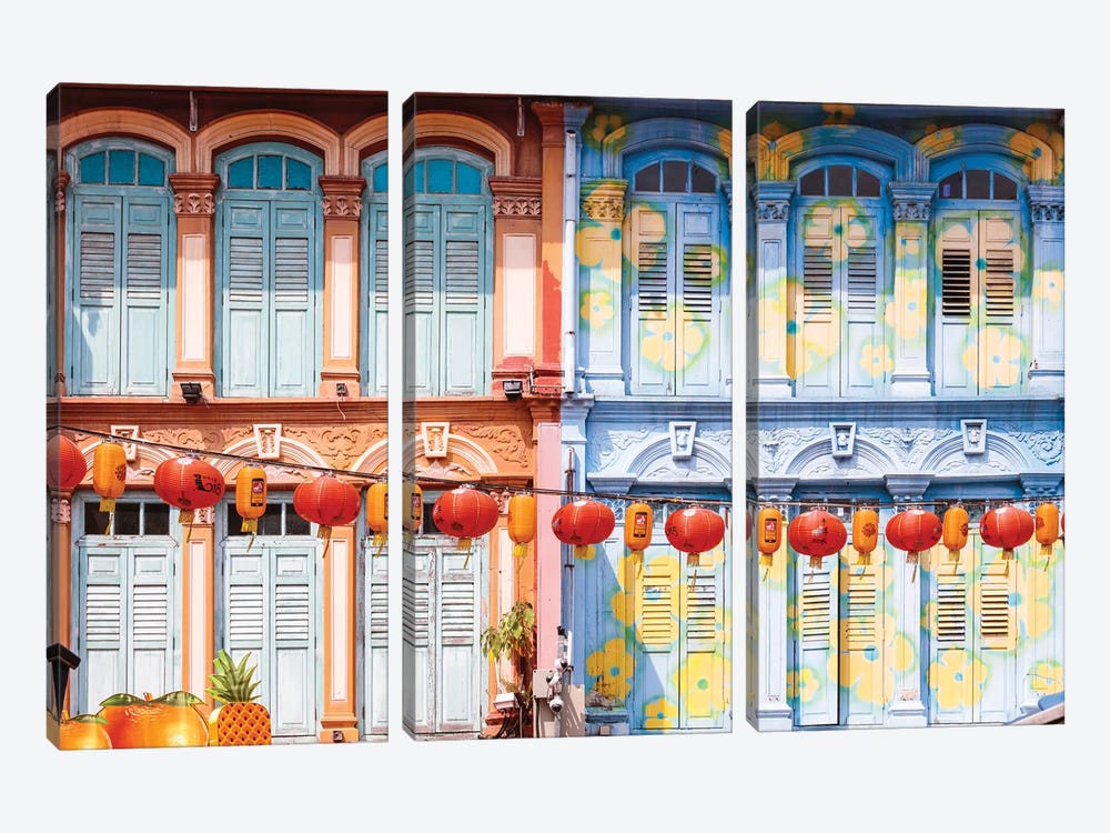 House In Chinatown, Singapore by Matteo Colombo 3-piece Canvas Artwork