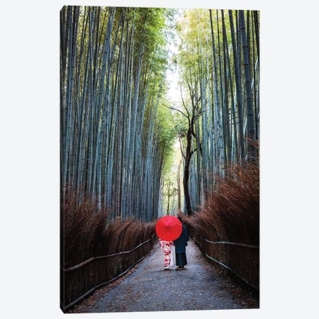 Japanese Couple At Arashiyama Forest, Kyoto I Canvas Print #TEO376} by Matteo Colombo Canvas Print