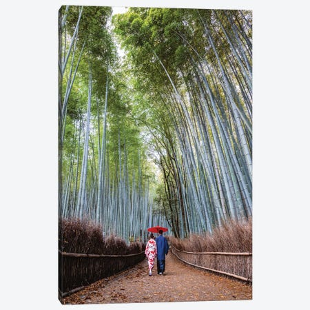 Japanese Couple At Arashiyama Forest, Kyoto II Canvas Print #TEO377} by Matteo Colombo Canvas Art Print