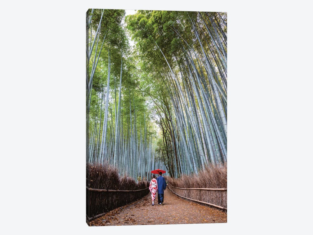 Japanese Couple At Arashiyama Forest, Kyoto II by Matteo Colombo 1-piece Canvas Art