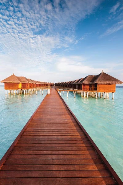 Maldives: Jetty And Bungalows, Maldives by Matteo Colombo