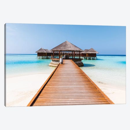 Jetty On A Tropical Island, Maldives Canvas Print #TEO379} by Matteo Colombo Canvas Art