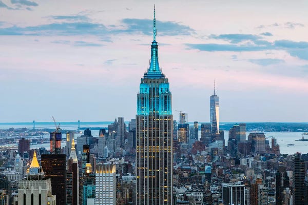 New York: Empire State Building At Dusk, Midtown, New York City, New York, USA by Matteo Colombo