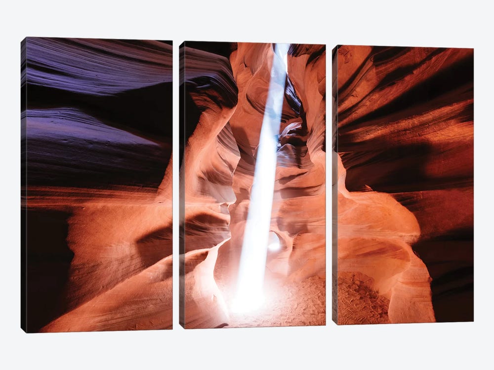 Light Beam At Upper Antelope Canyon by Matteo Colombo 3-piece Canvas Art