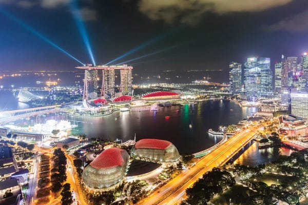 Singapore: Light Show At Marina Bay Sands, Singapore by Matteo Colombo