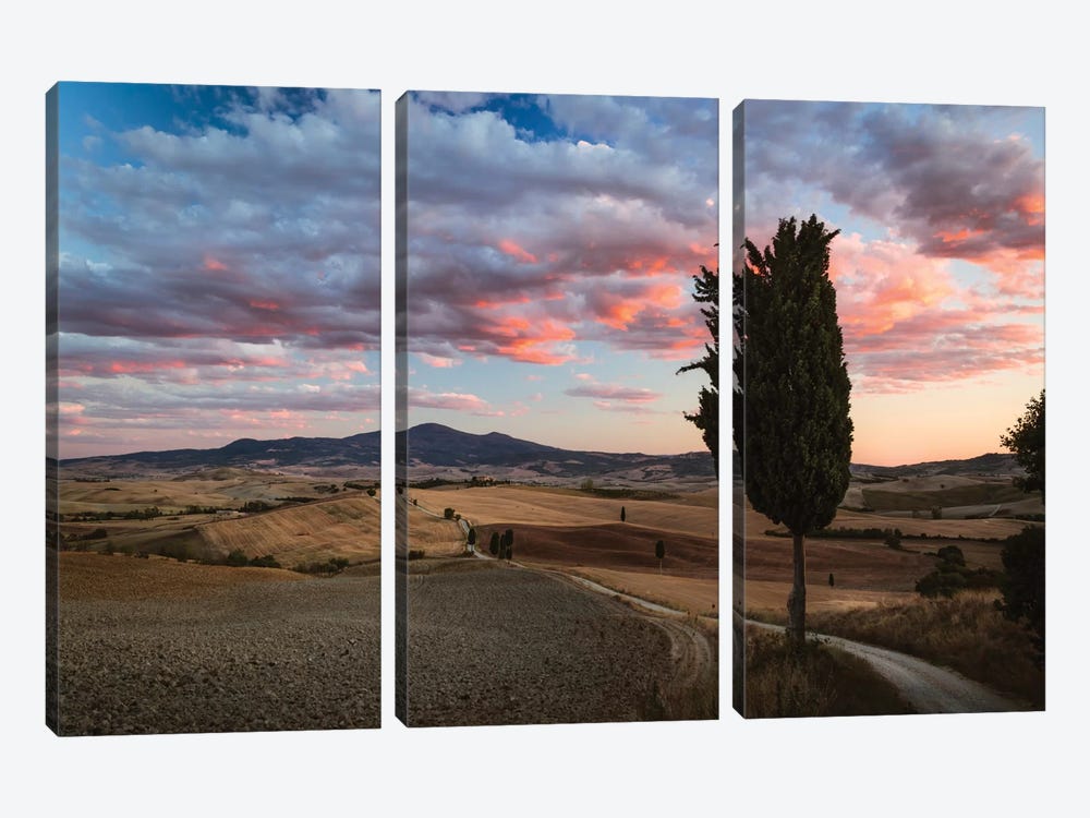 Epic Sunset, Tuscany, Italy by Matteo Colombo 3-piece Canvas Art Print