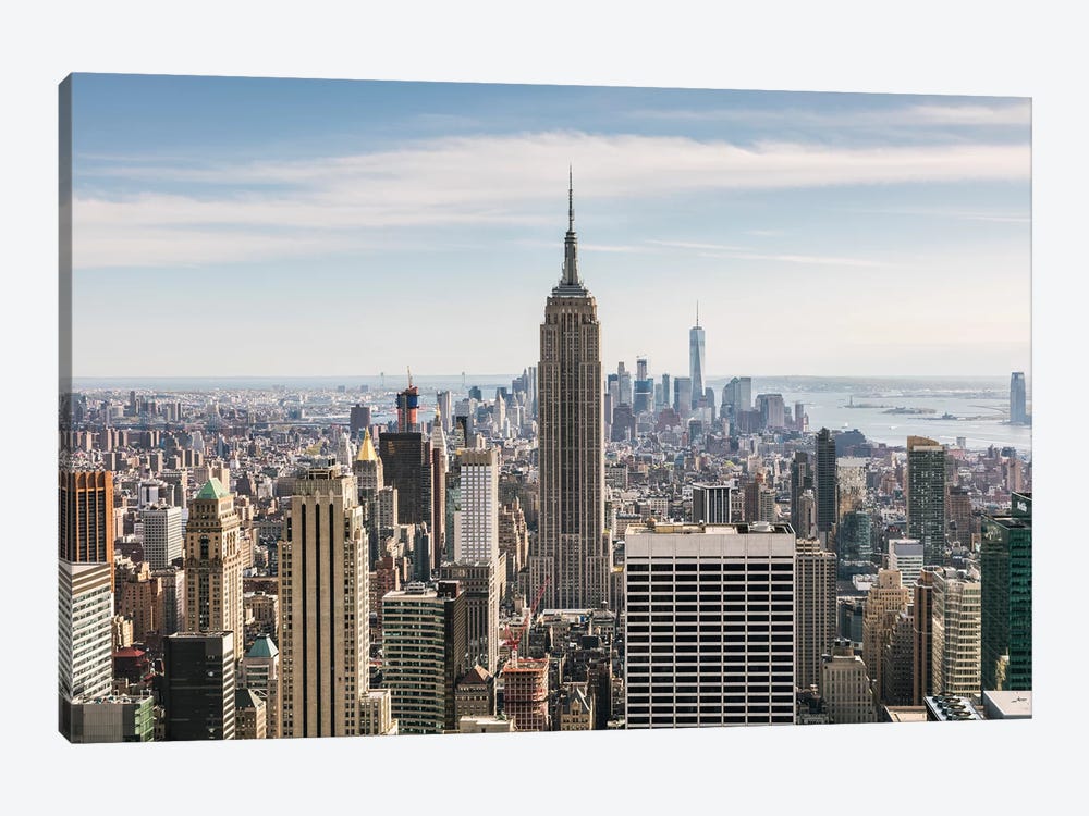 BW New York City NYC Manhattan Skyline DUSK Panoramic Photo Print Poster 12x36 