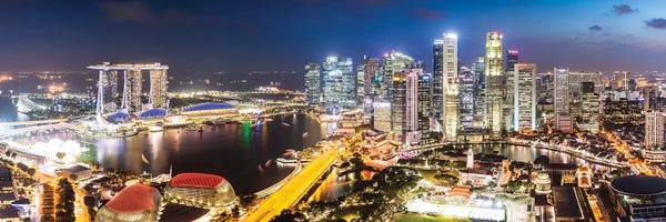 Singapore: Marina Bay Skyline At Sunset, Singapore by Matteo Colombo