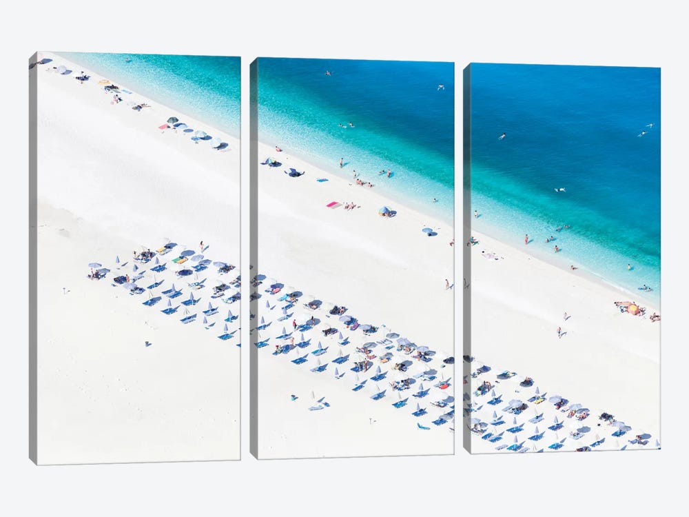 Aerial View Of Myrtos Beach I, Cephalonia, Ionian Islands, Greece by Matteo Colombo 3-piece Canvas Art Print