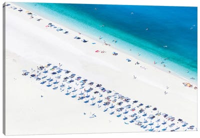 Aerial View Of Myrtos Beach I, Cephalonia, Ionian Islands, Greece Canvas Art Print - Travel Photograghy