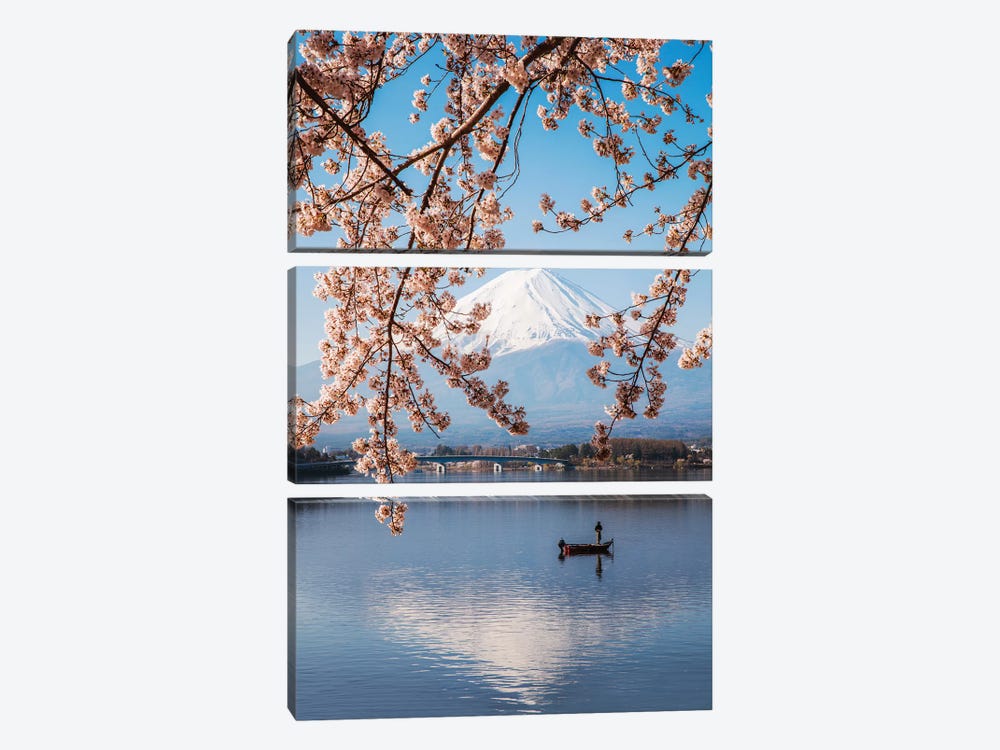 Mount Fuji And Cherry Trees, Japan II by Matteo Colombo 3-piece Canvas Art Print