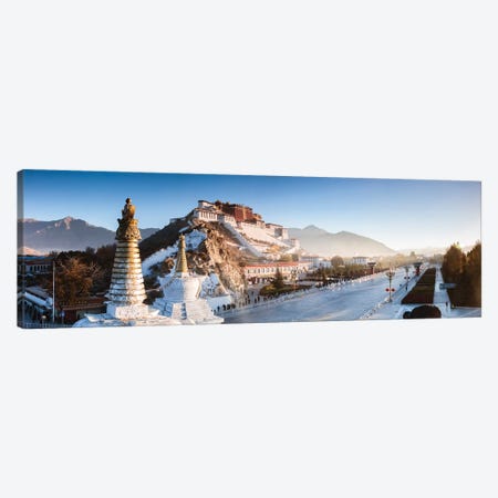 Panoramic Of Potala Palace, Tibet Canvas Print #TEO409} by Matteo Colombo Canvas Art