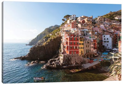 Riomaggiore, Cinque Terre, Italy I Canvas Art Print - Coastal Village & Town Art
