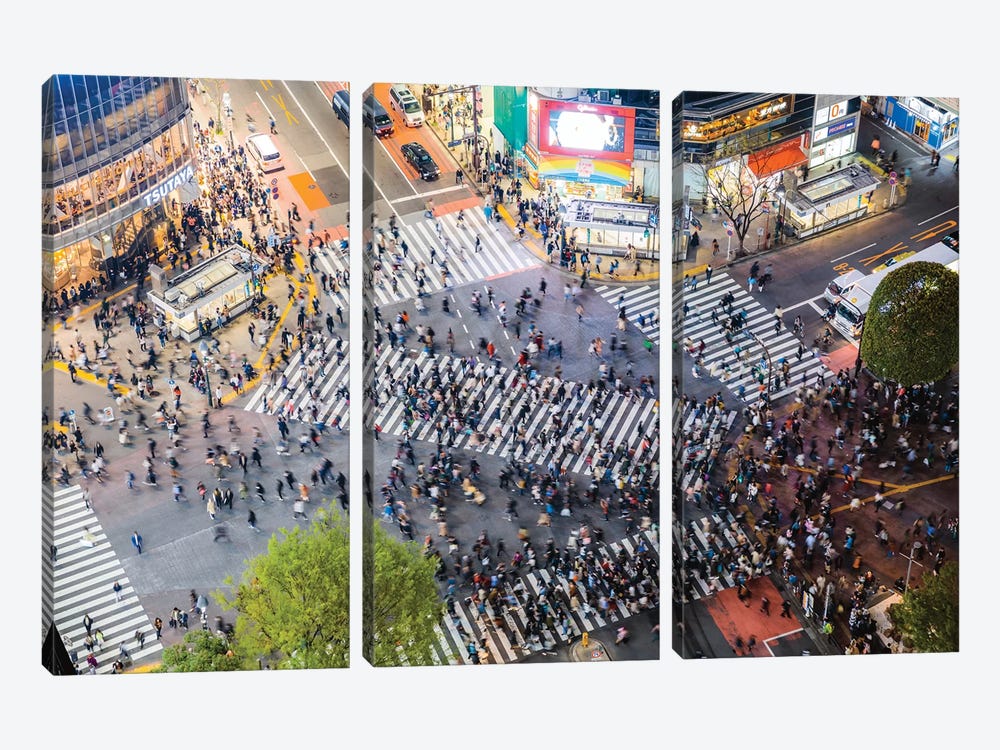 Shibuya Crossing, Tokyo, Japan by Matteo Colombo 3-piece Canvas Print