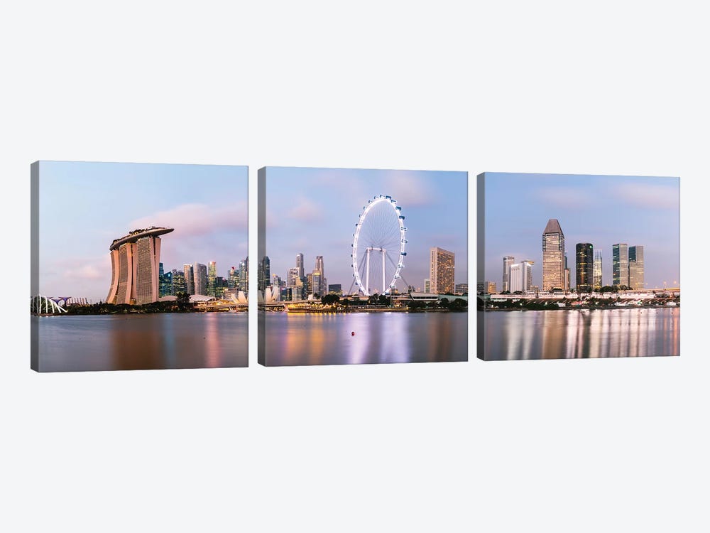 Singapore Skyline I by Matteo Colombo 3-piece Canvas Wall Art