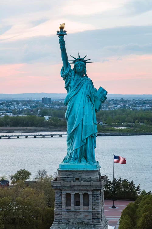 Statue Of Liberty At Sunset, New York