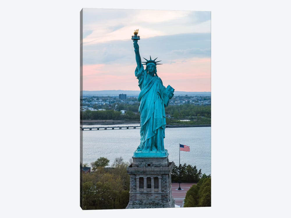 Statue Of Liberty At Sunset, New York 1-piece Canvas Wall Art