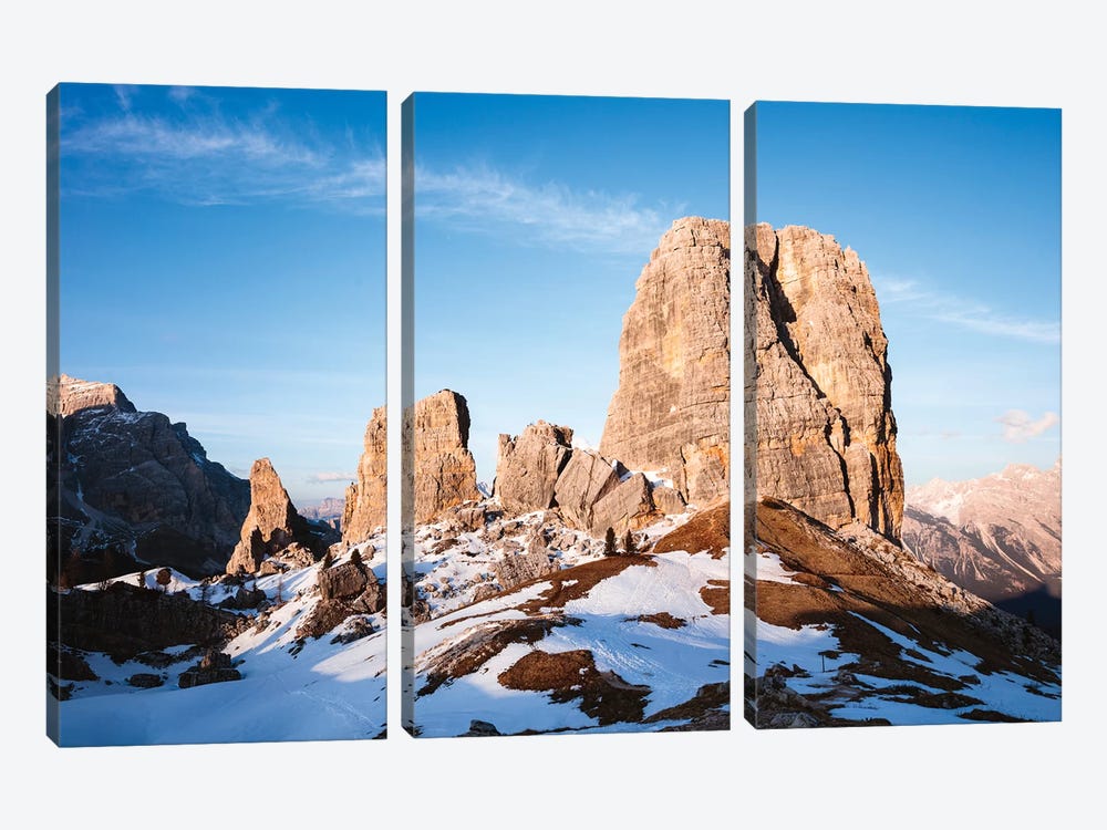 Sunset Over Alpine Peaks, Italy by Matteo Colombo 3-piece Canvas Art Print