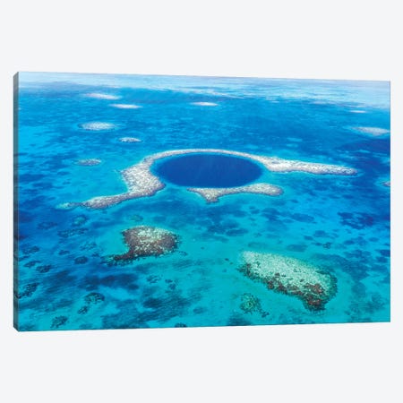 The Great Blue Hole, Belize I Canvas Print #TEO434} by Matteo Colombo Canvas Artwork