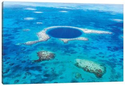 The Great Blue Hole, Belize I Canvas Art Print - Belize
