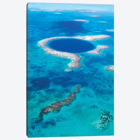 The Great Blue Hole, Belize II Canvas Print #TEO435} by Matteo Colombo Canvas Artwork