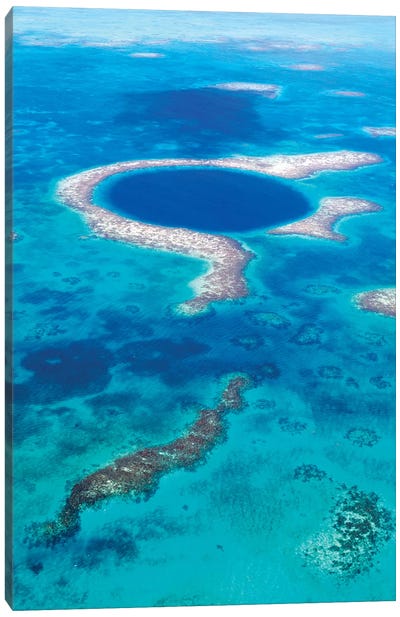 The Great Blue Hole, Belize II Canvas Art Print - Belize