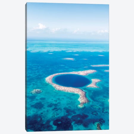 The Great Blue Hole, Belize III Canvas Print #TEO436} by Matteo Colombo Canvas Artwork