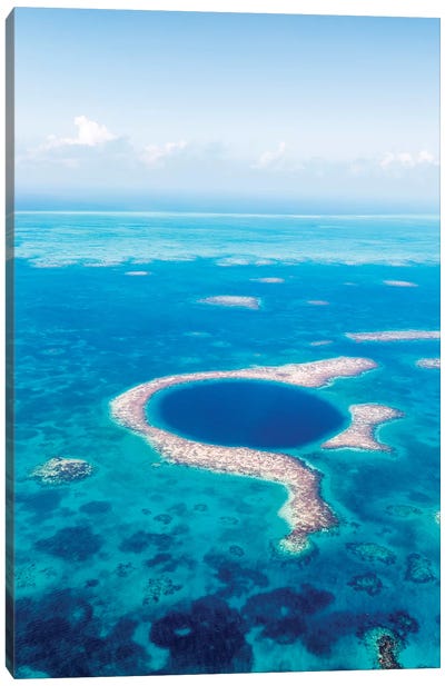 The Great Blue Hole, Belize III Canvas Art Print - Belize