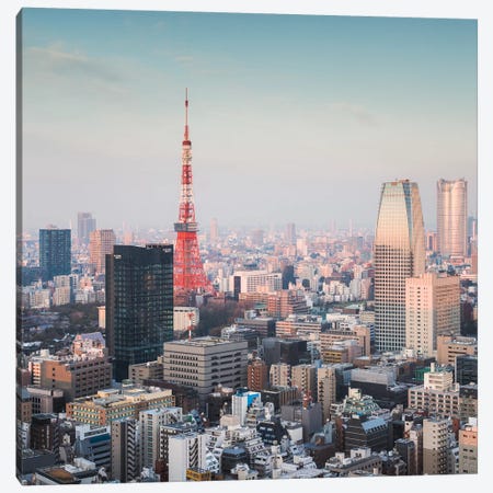 Tokyo City At Sunrise Canvas Print #TEO441} by Matteo Colombo Canvas Wall Art